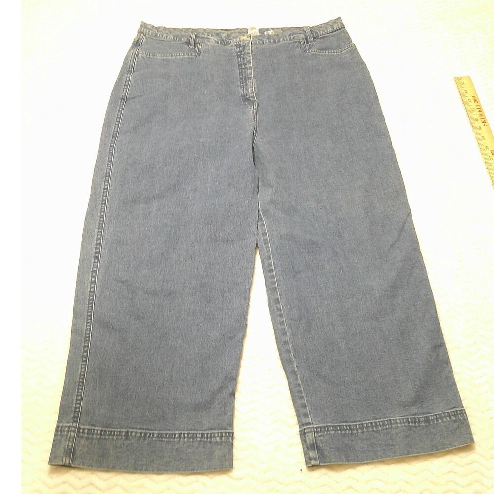 Kim Rogers Denim Capri Jenas Women's Size 16 Medium Wash Cropped Stretch NWOT